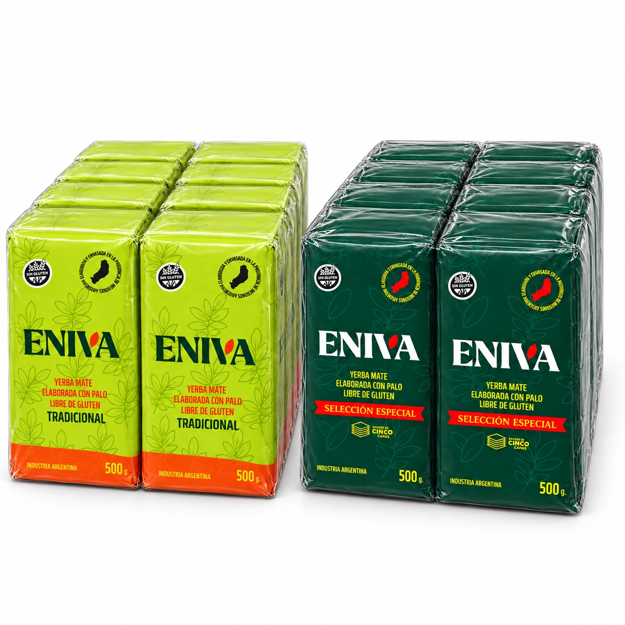 Combo Dúo de Yerbas ENIVA — un pack de 10 Tradicional y un pack de 10 Selección Especial