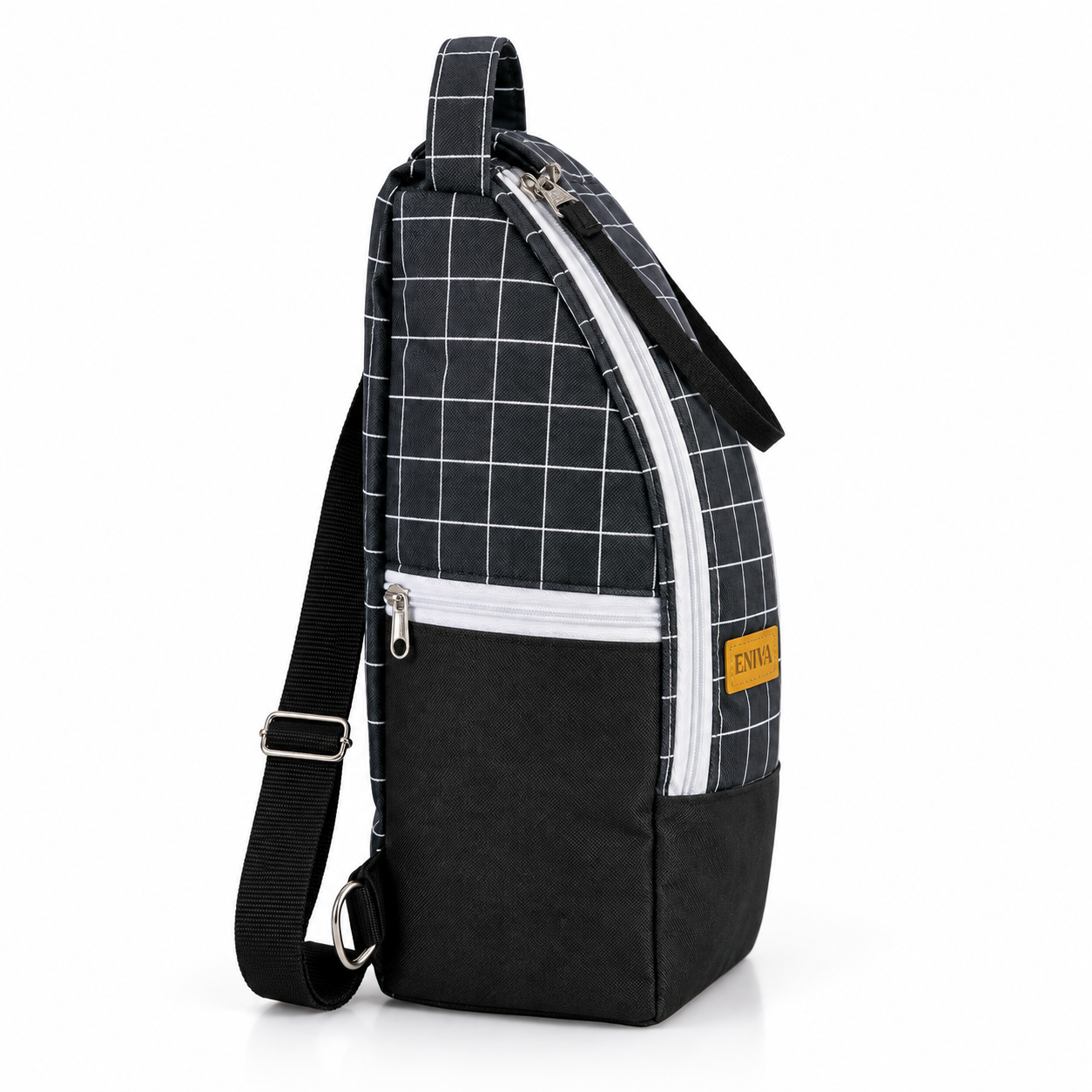 Bolso matero ENIVA Cuadros — lateral izquierdo